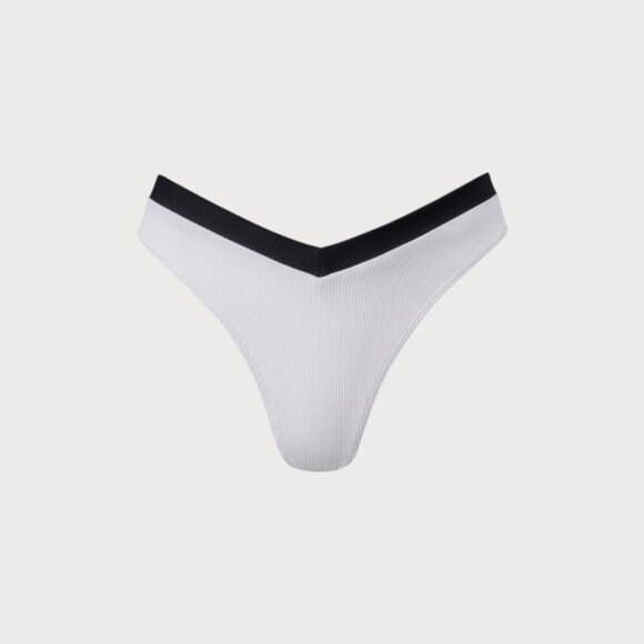 BERLOOK White Contrast Trim Triangle Bikini Top AND BOTTOM 12 - Picture 9 of 13